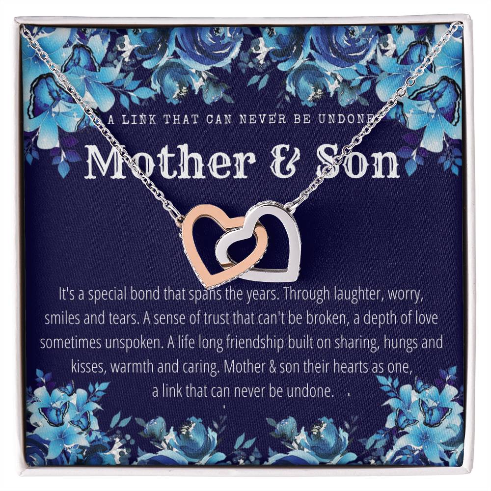Mother & Son - Interlocking Necklace - A Link That Can Never Be Undone Interlocking Hearts Necklace