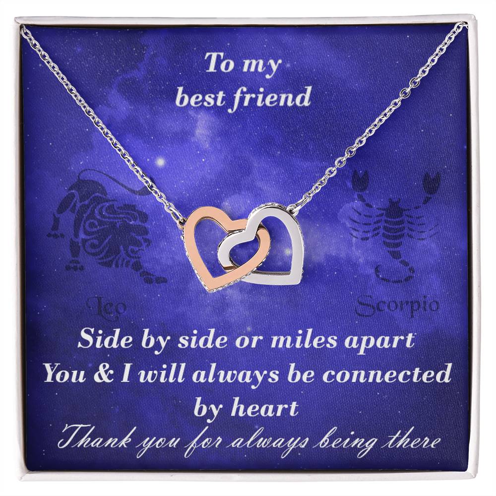 Leo To Scorpio Best Friend Interlocked Hearts Necklace Interlocking Hearts Necklace
