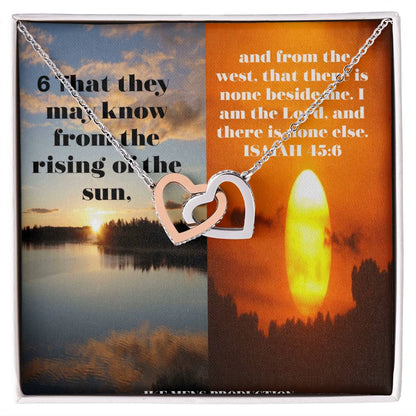 Ike Mens Collage Scripture Jewelry Interlocking Hearts Necklace