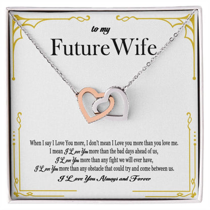 To My Future Wife - Interlocking Heart Necklace - So25 Interlocking Hearts Necklace
