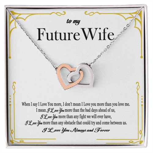 To My Future Wife - Interlocking Heart Necklace - So25 Interlocking Hearts Necklace