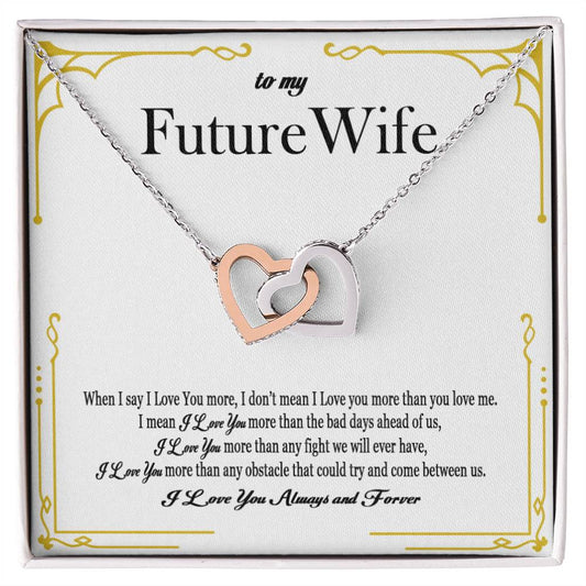 To My Future Wife - Interlocking Heart Necklace - So25 Interlocking Hearts Necklace