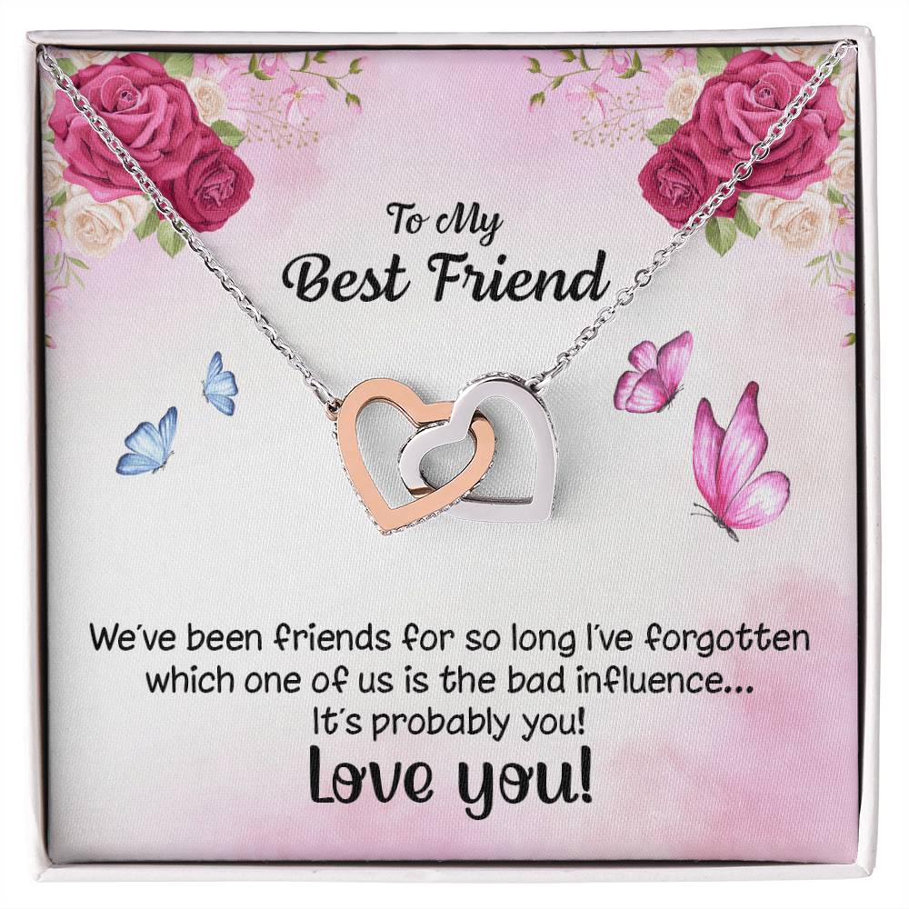 We Are Friends For So Long Heart Necklace Interlocking Hearts Necklace