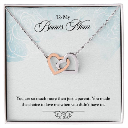 To My Bonus Mom Interlocking Hearts Necklace