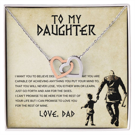 Go Forth And Aim For The Skies Interlocking Hearts Necklace
