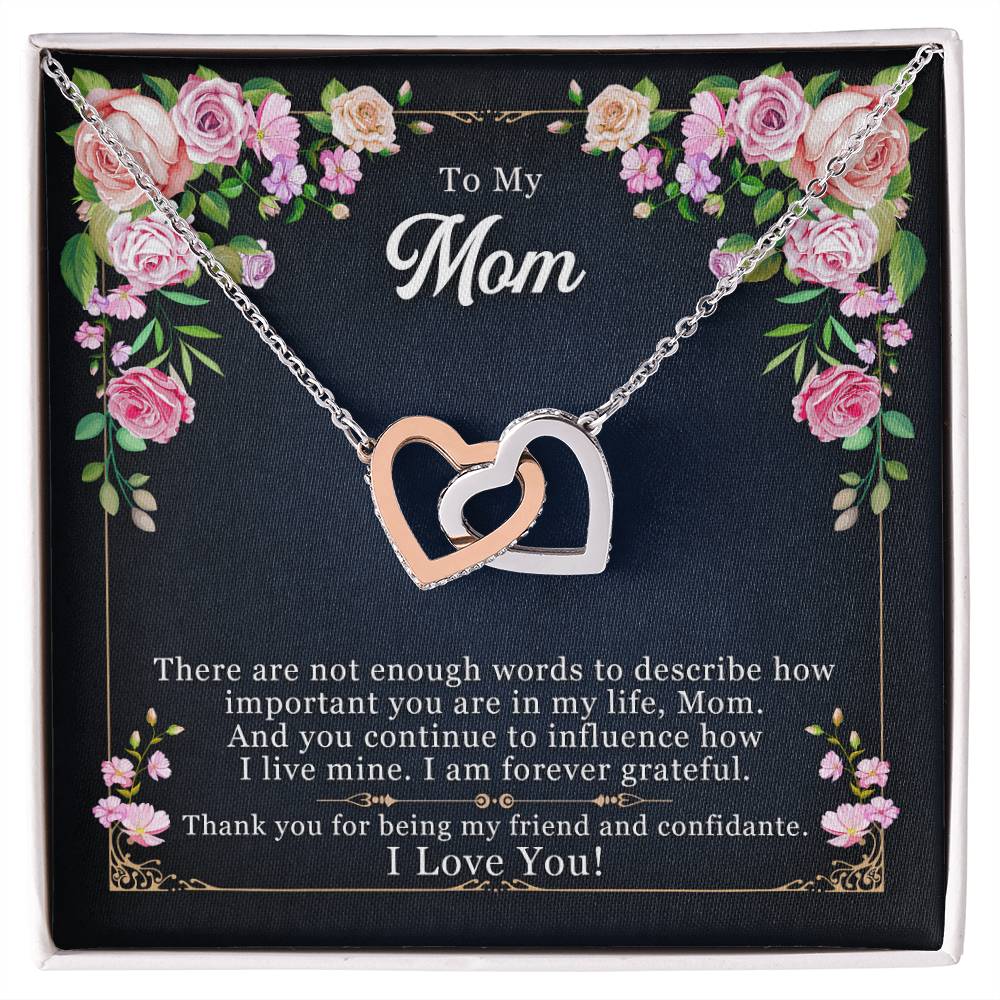 Love 4 Mom Interlocking Hearts Necklace