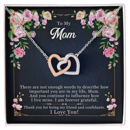 Love 4 Mom Interlocking Hearts Necklace