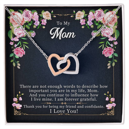 Love 4 Mom Interlocking Hearts Necklace
