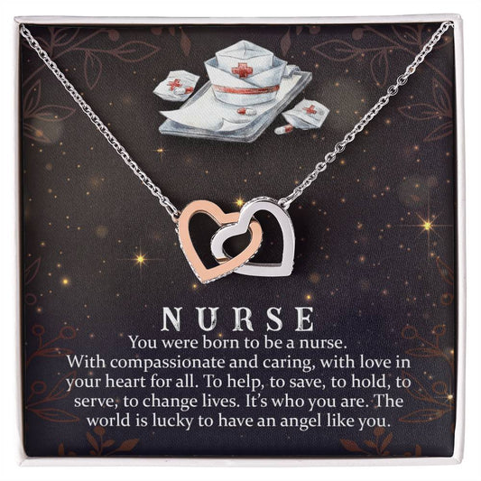 Interlocking Hearts Necklace Nurse Graduation Gift Nurse Gift Nurse Necklace Future Nurse Gift Gift For Nurse