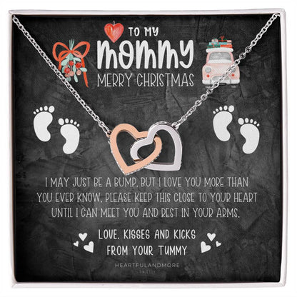 New Mom Christmas Pregnant Wife Christmas Gift Christmas Gift For Pregnant Wife Jewelry For Pregnant Wife Expecting Wife Christmas Interlocking Hearts Necklace