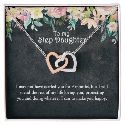 Step Daughter Necklace Stepdaughter Gift Gift From Stepmom Bonus Daughter Interlocking Hearts Interlocking Hearts Necklace