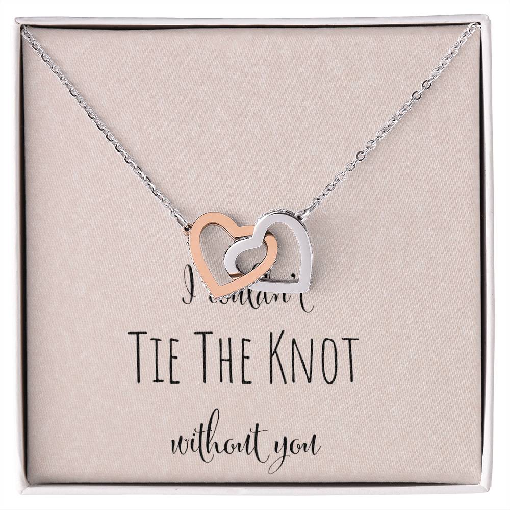 I Can'T Tie The Knot Without You - Pink Interlocking Hearts Necklace