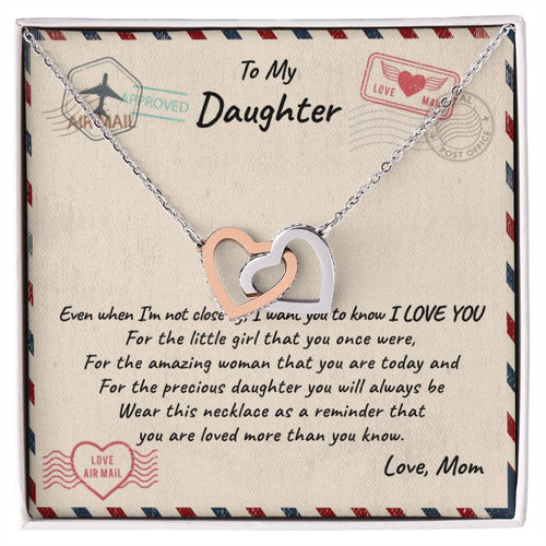 Special Gift For Daughter! Interlocking Hearts Necklace