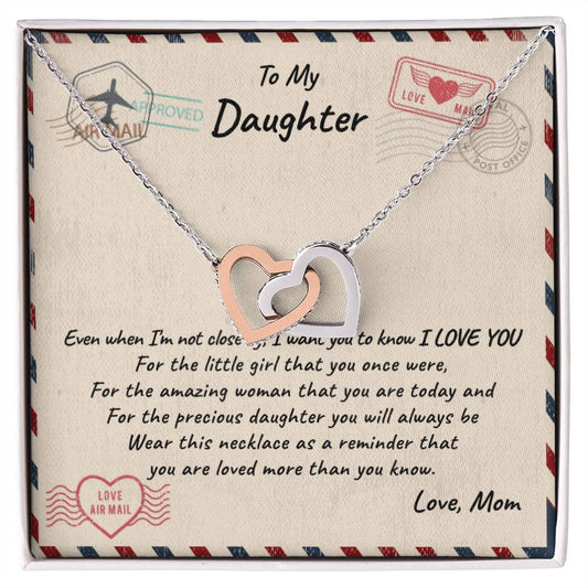 Special Gift For Daughter! Interlocking Hearts Necklace