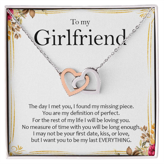 To My Girlfriend - Love Card And Necklace S009 Interlocking Hearts Necklace
