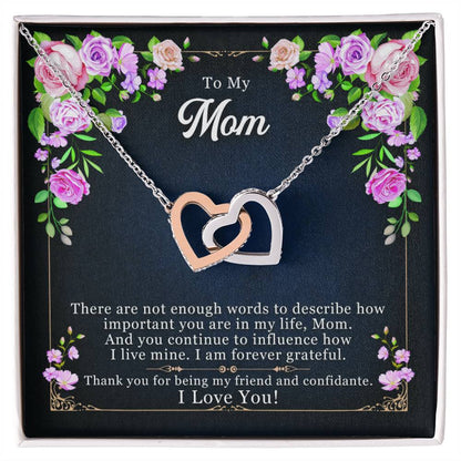 To My Mom - Gift For Mom - Mother'S Day Gift - Interlocking Hearts Necklace