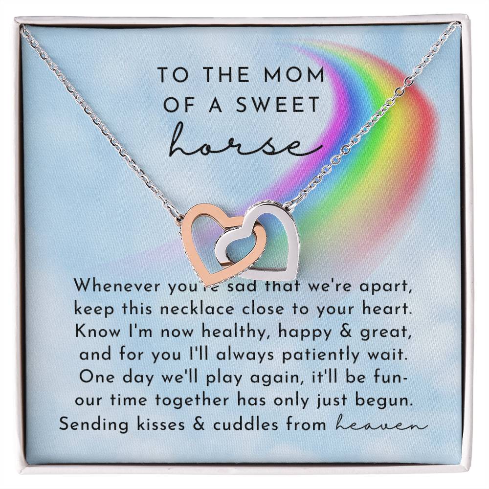 Horse Rainbow Remembrance Interlocking Hearts Necklace Day