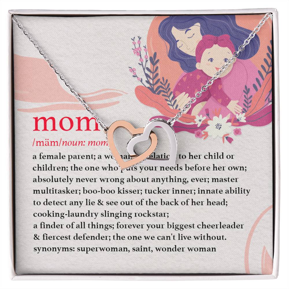 Gift For Mothers - Mom Is - The Interlocking Heart Necklace Interlocking Hearts Necklace