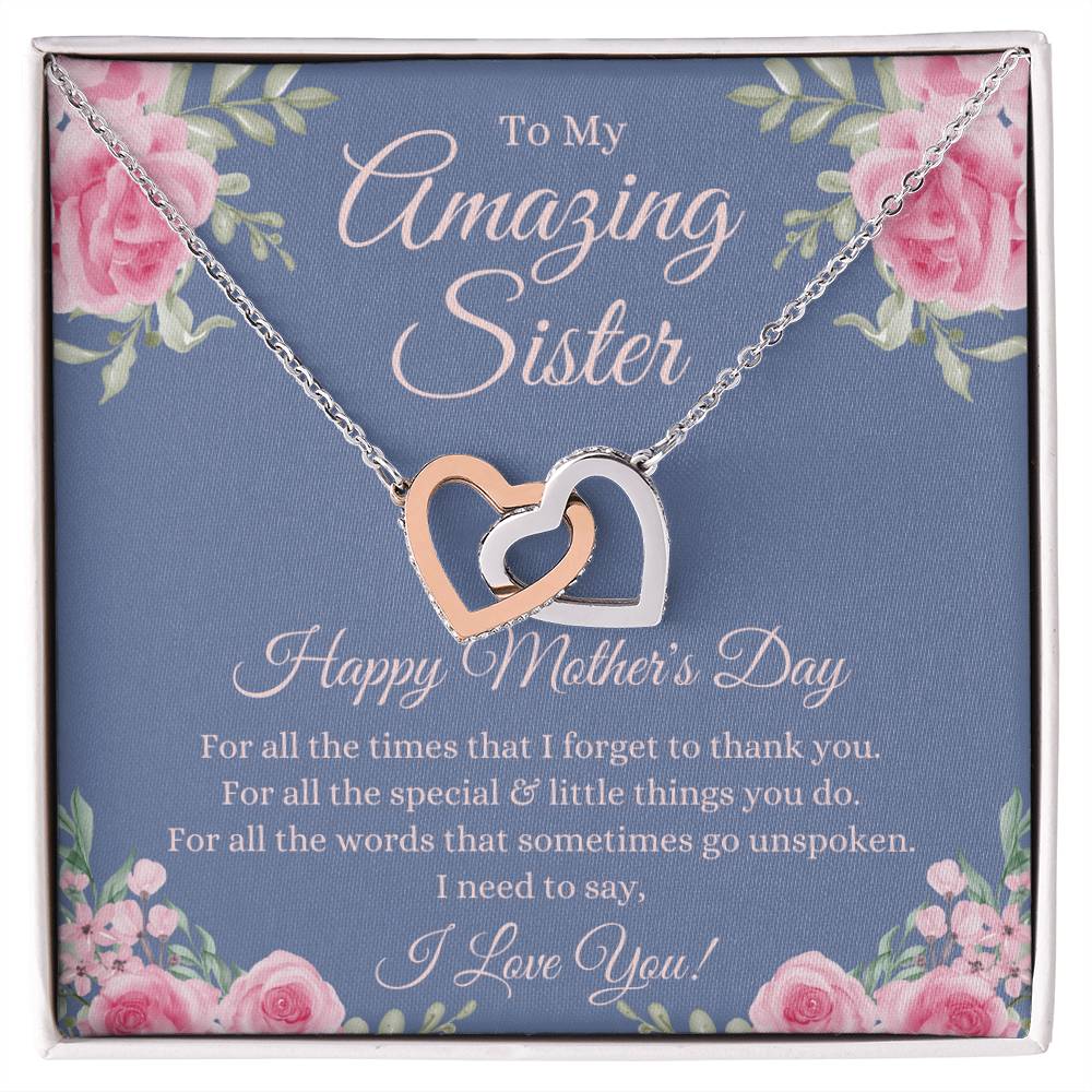 Mothers Day Gift For Sister Sister Mothers Day Gift Sister Necklace Gift On Mothers Day Sentimental Mothers Day Gift For Sister Jewelry Interlocking Hearts Necklace