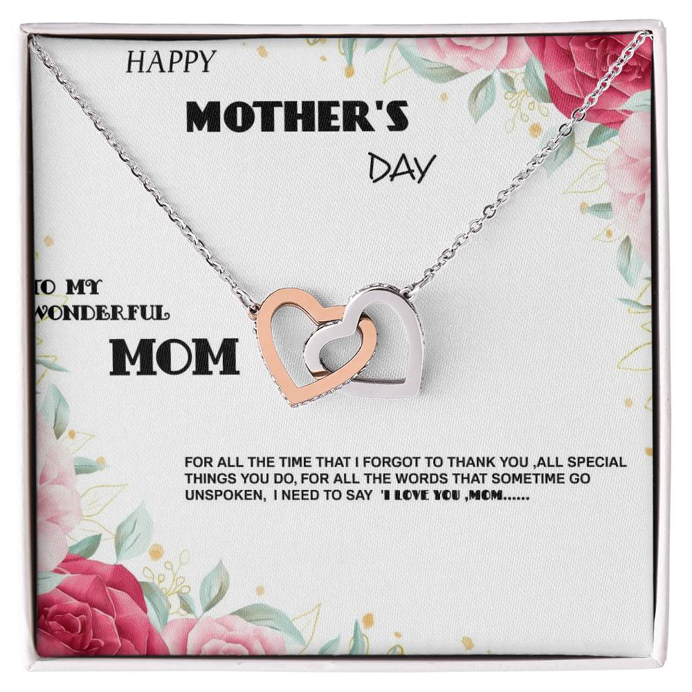To My Mother Interlocking Hearts Necklace