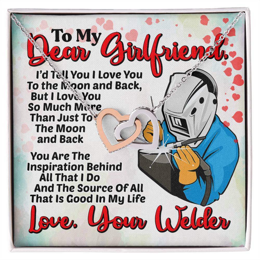 Welder'S Girlfriend- Interlocking Heart Necklace Interlocking Hearts Necklace