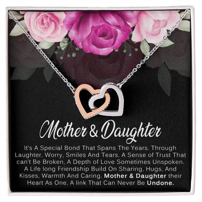 Meaningful Gift For Mother And Daughter Interlocking Hearts Necklace