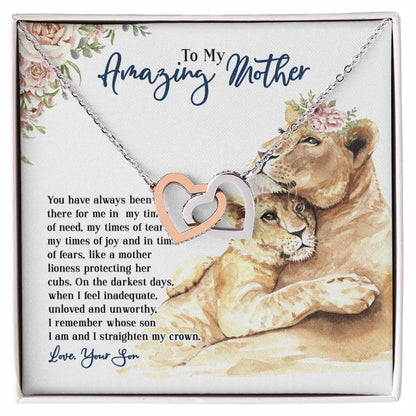 To My Amazing Mother - You Have Always Been There - From Son Necklace Interlocking Hearts Necklace
