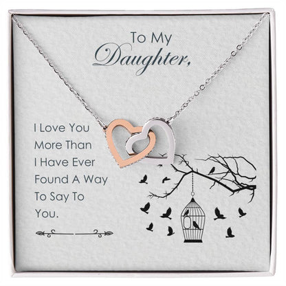 To My Daughter - Interlocking Hearts Necklace
