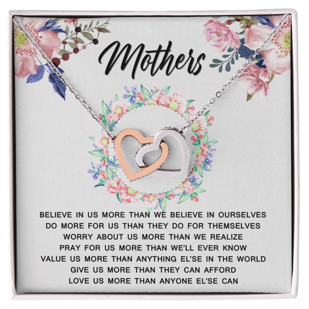 Meaningful Gift For Mothers Interlocking Hearts Necklace