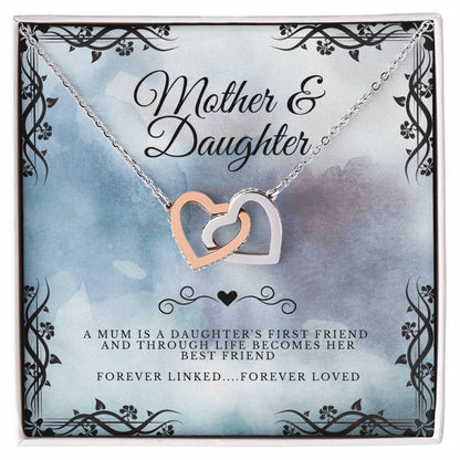Mother & Daughter - Gift To Daughter - Interlocked Hearts Pendant Interlocking Hearts Necklace