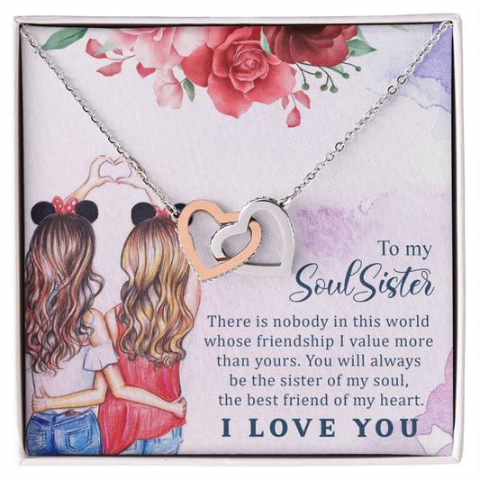 My Soul Sister - I Love You Interlocking Hearts Necklace