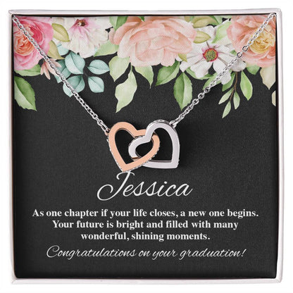 On Your Graduation Necklace Interlocking Hearts Necklace