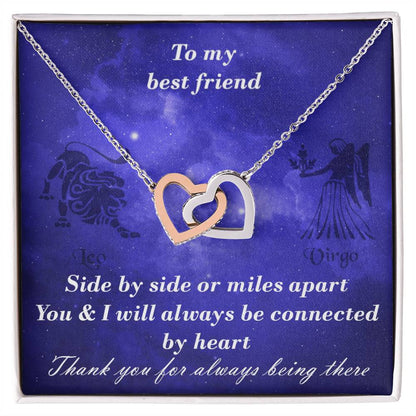 Leo To Virgo Best Friend Interlocked Hearts Necklace Interlocking Hearts Necklace
