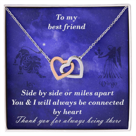Leo To Virgo Best Friend Interlocked Hearts Necklace Interlocking Hearts Necklace