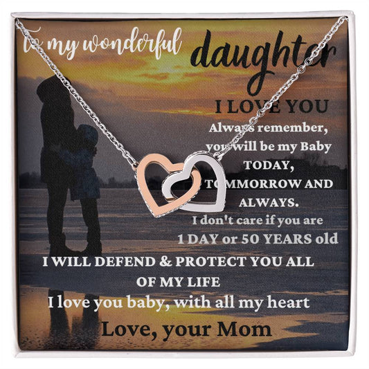 My Baby Love Necklace Interlocking Hearts Necklace