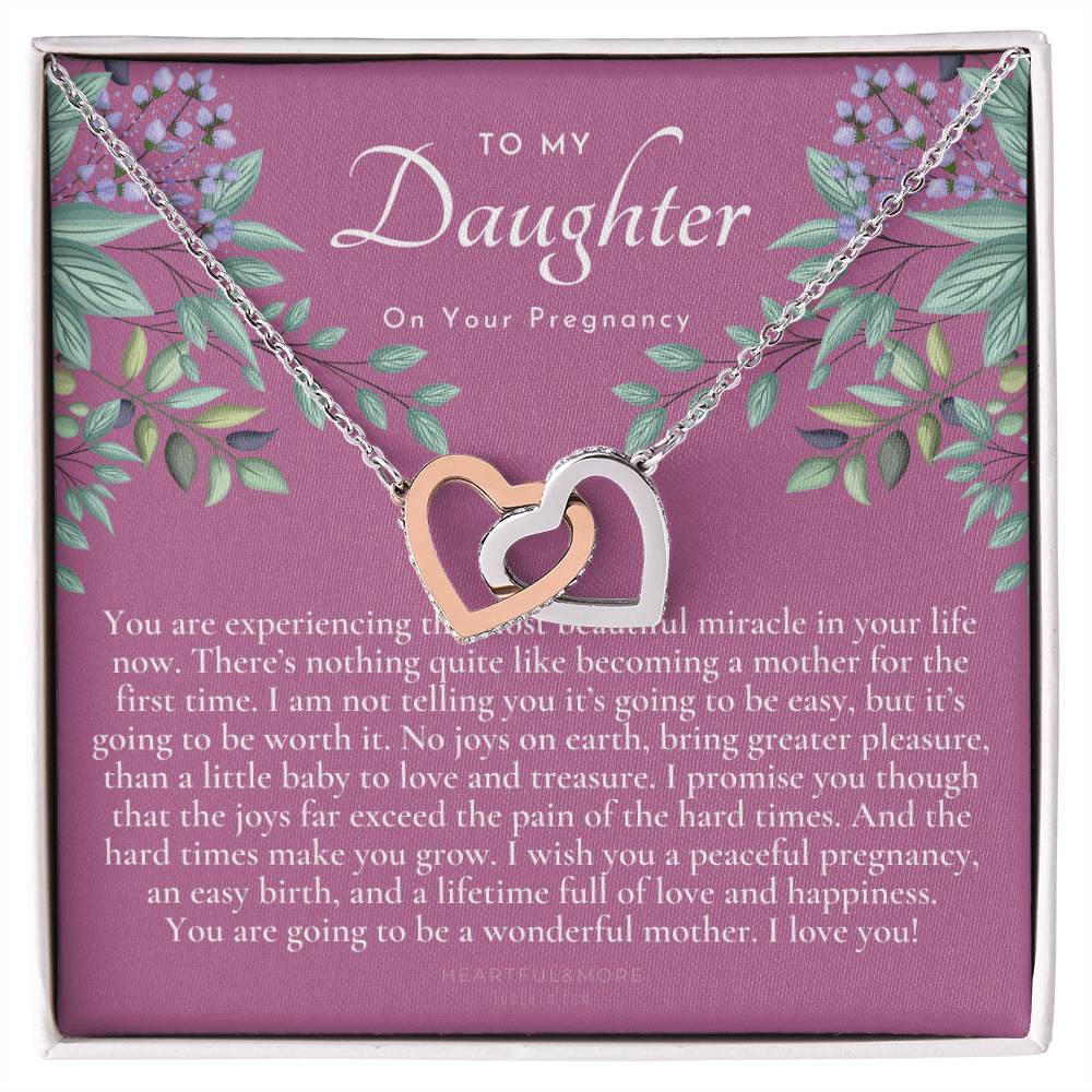 Pregnancy Gift For Daughter Baby Shower Gift Mom To Be Gift Expecting Mom Gift Pregnant Daughter Gift From Mom Interlocking Hearts Necklace