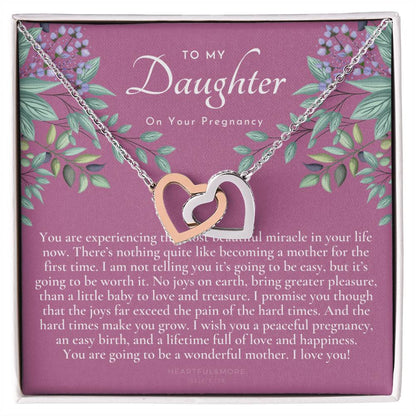 Pregnancy Gift For Daughter Baby Shower Gift Mom To Be Gift Expecting Mom Gift Pregnant Daughter Gift From Mom Interlocking Hearts Necklace