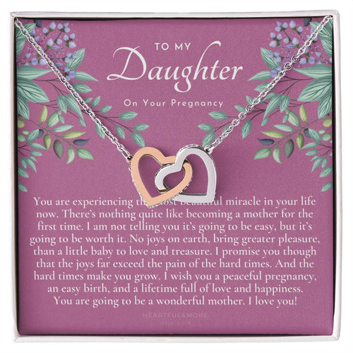Pregnancy Gift For Daughter Baby Shower Gift Mom To Be Gift Expecting Mom Gift Pregnant Daughter Gift From Mom Interlocking Hearts Necklace