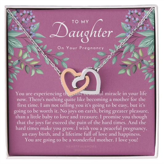 Pregnancy Gift For Daughter Baby Shower Gift Mom To Be Gift Expecting Mom Gift Pregnant Daughter Gift From Mom Interlocking Hearts Necklace