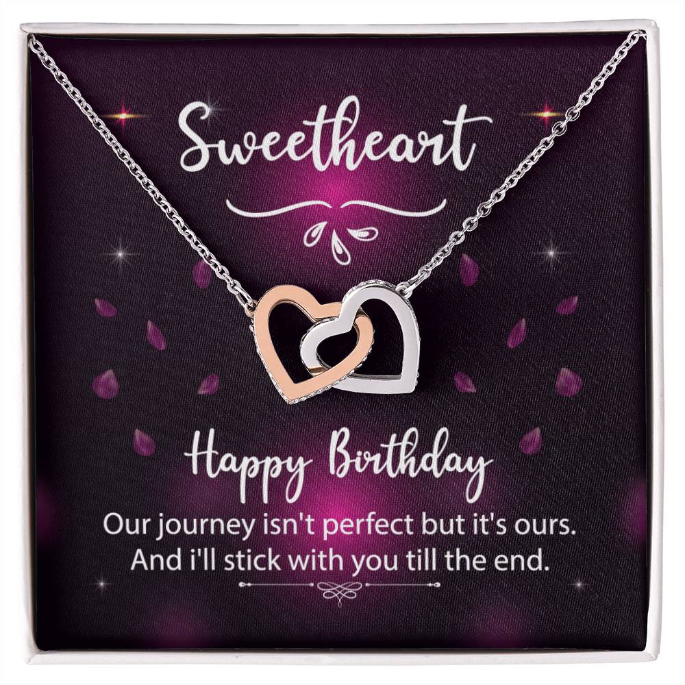 To Significant Other ? Sweetheart Happy Birthday ? Interlocking Hearts Necklace