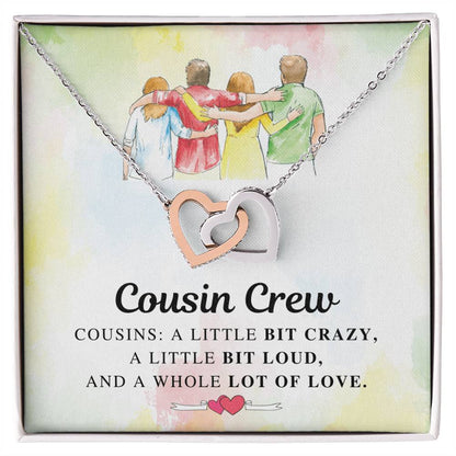 Cousin Crew Gift Interlocking Heart Necklace Gift To Cousins Best Friend Gifts Family Friend Gifts Interlocking Hearts Necklace