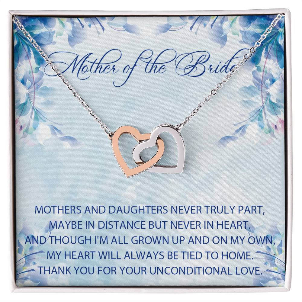 Mother Of The Bride Gift From Daughter Mother Of The Bride Wedding Gift Personalized Mother Of The Bride Interlocking Hearts Necklace Gift