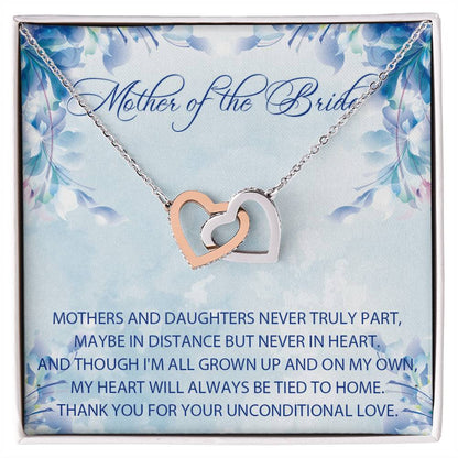 Mother Of The Bride Gift From Daughter Mother Of The Bride Wedding Gift Personalized Mother Of The Bride Interlocking Hearts Necklace Gift