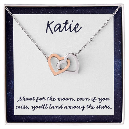 Shoot For The Moon Interlocking Hearts Necklace