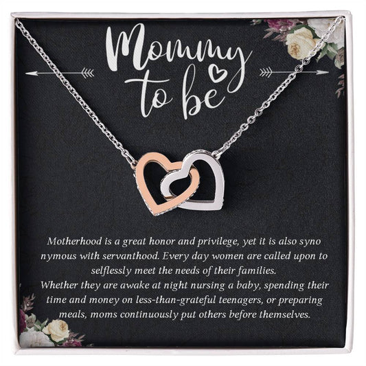 Mommy To Be Mother'S Day Mommy To Be Gift Pregnant Necklace Interlocking Hearts Necklace