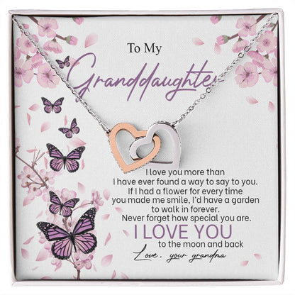 I Love You The Most - Best Gift For Granddaughter Interlocking Hearts Necklace