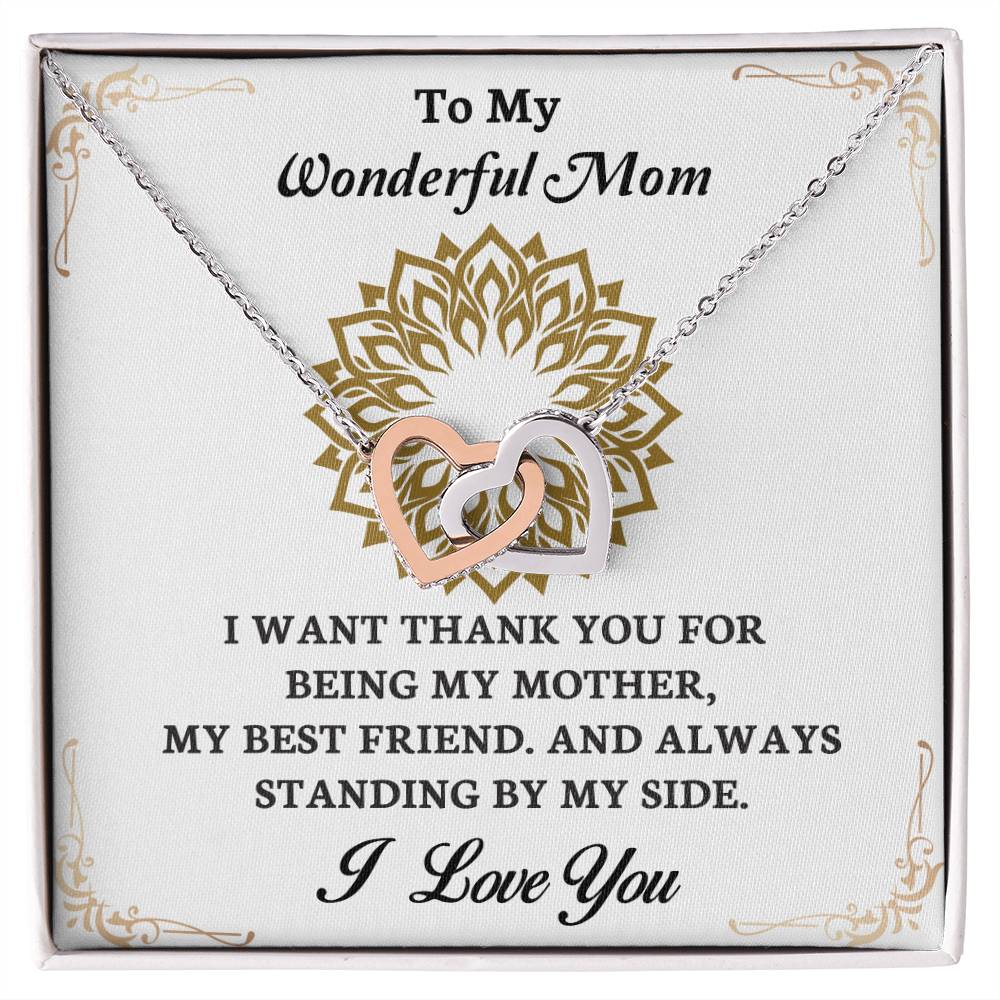 To My Mom - My Best Friend - Interlocking Hearts Necklace