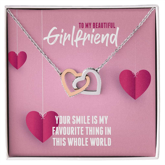 Interlocking Hearts - Your Smile Is My Favourite Thing In This Whole Word Interlocking Hearts Necklace