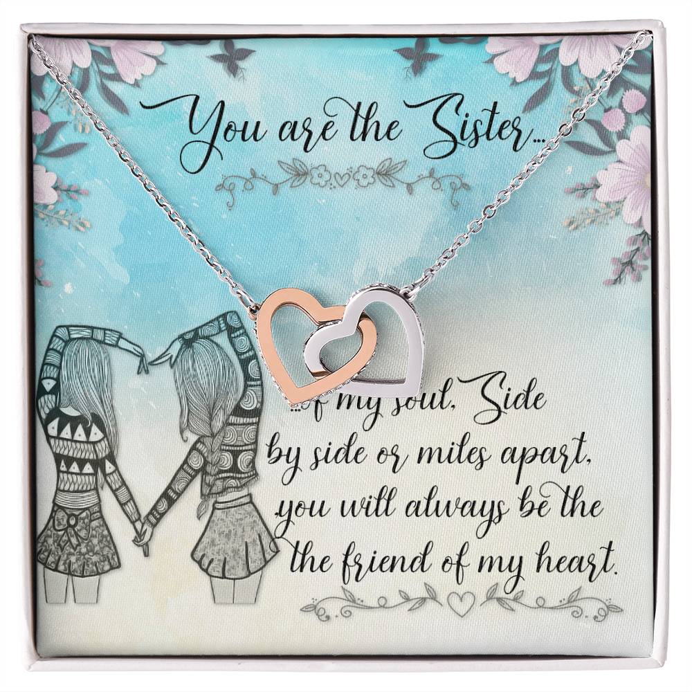 Sisters Heart Necklace Interlocking Hearts Necklace