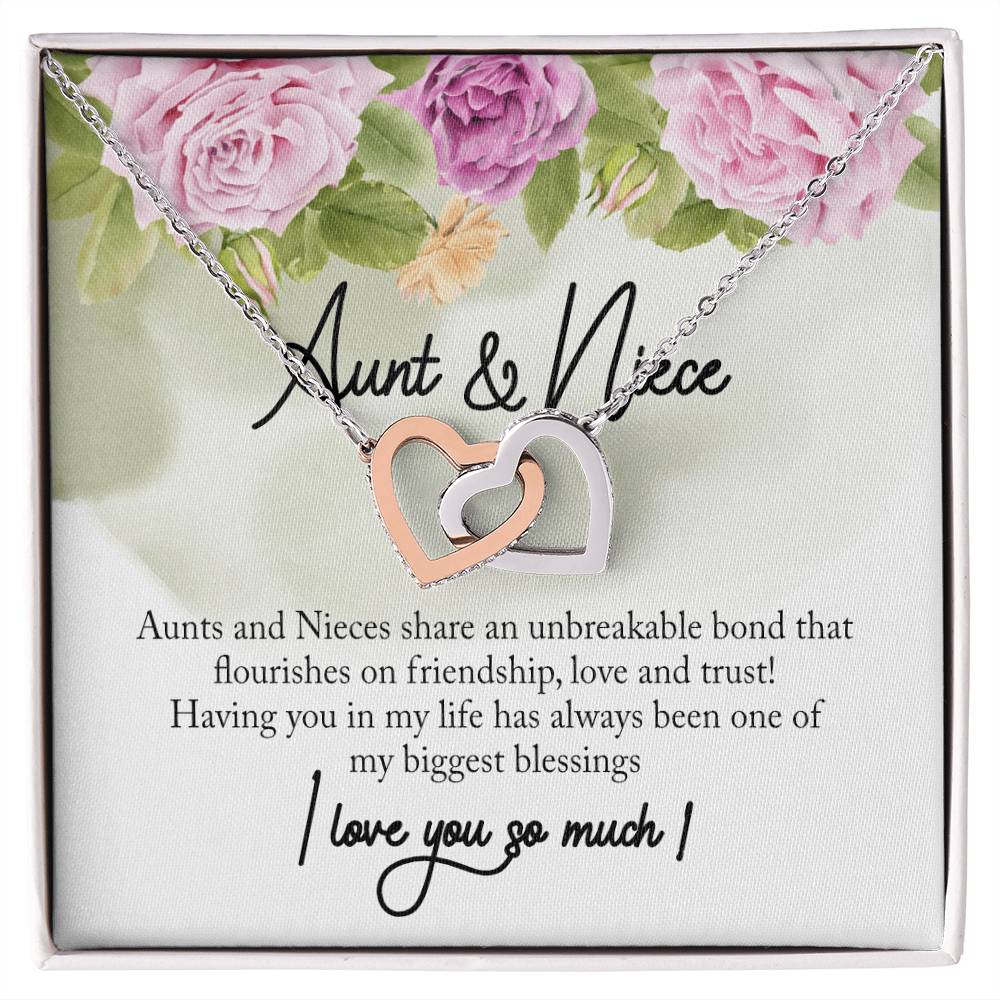 Aunt And Niece Necklace Interlocking Hearts Necklace